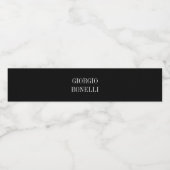 白黒ユーザー名ミニマリスト個人モダン ペットボトルラベル (シングルラベル)