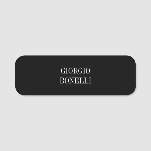 白黒ユーザー名ミニマリスト個人モダン 名札 (正面)