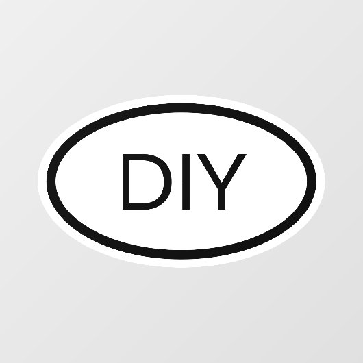 白黒ユーロスタイル楕円形3文字 ウィンドウサイン (シート)