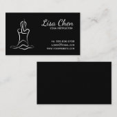 白黒ヨガインストラクター名刺 名刺 (正面/裏面)