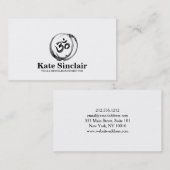 白黒ヨガ及び黙想のインストラクター 名刺 (正面/裏面)