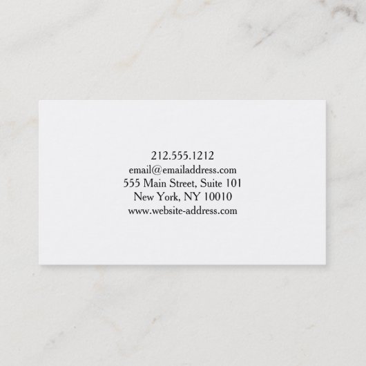 白黒ヨガ及び黙想のインストラクター 名刺 (裏面)