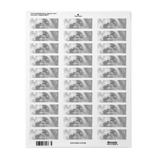 白黒ヨークシャーテリア差出人住所 ラベル (フルシート)