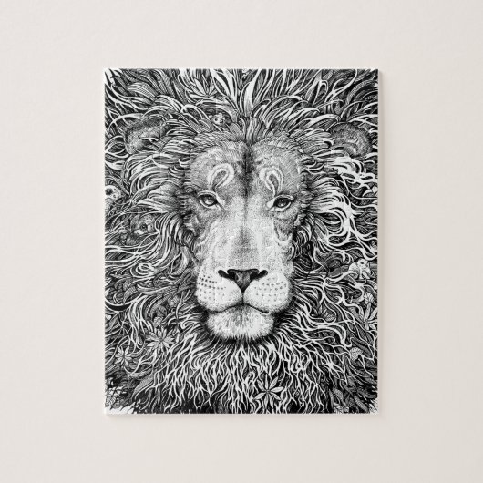 白黒ライオンの巣 ジグソーパズル (縦)