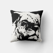 白黒ライオンアーポップ・アートのト クッション (裏面)