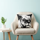白黒ライオンアーポップ・アートのト クッション (椅子)
