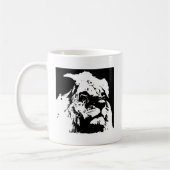 白黒ライオンアーポップ・アートのト コーヒーマグカップ (左)