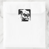 白黒ライオンアーポップ・アートのト スクエアシール (バッグ)