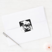 白黒ライオンアーポップ・アートのト スクエアシール (封筒)