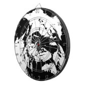 白黒ライオンアーポップ・アートのト ダーツボード (正面右)