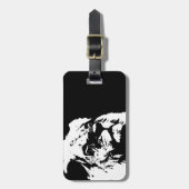 白黒ライオンアーポップ・アートのト ラゲッジタグ (正面縦)