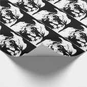 白黒ライオンアーポップ・アートのト ラッピングペーパー (角)