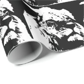 白黒ライオンアーポップ・アートのト ラッピングペーパー (ロールコーナー)