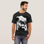 白黒ライオンアーポップ・アートのト Tシャツ (正面フル)