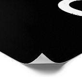 白黒ライオンヘッドアーモダントポップ・アートのテンプレート ポスター (角)