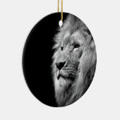 白黒ライオンポートレート – 動物写真 オーナメント (右)