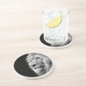 白黒ライオンポートレート – 動物写真 コースター (側面)