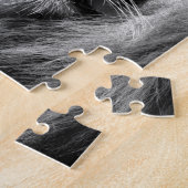 白黒ライオンポートレート – 動物写真 ジグソーパズル (側面)