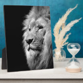 白黒ライオンポートレート – 動物写真 フォトプラーク (側面)