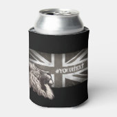 白黒ライオンユニオン誇りを持ったジャックカスタム文字 缶クーラー (缶正面)