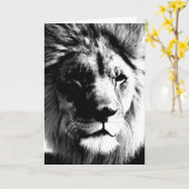 白黒ライオン カード (黄色い花)