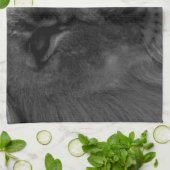 白黒ライオン キッチンタオル (折り畳み)