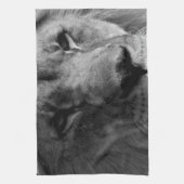 白黒ライオン キッチンタオル (縦)