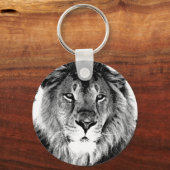 白黒ライオン キーホルダー (正面)