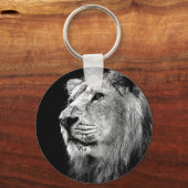 白黒ライオン キーホルダー (正面)
