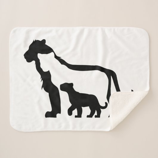 白黒ライオン シェルパブランケット (正面(横))