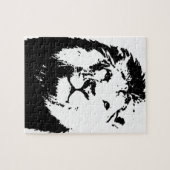 白黒ライオン ジグソーパズル (横)