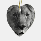 白黒ライオン セラミックオーナメント (左)