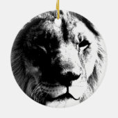 白黒ライオン セラミックオーナメント (裏面)