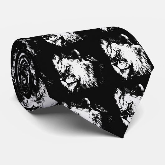 白黒ライオン ネクタイ (ロール)