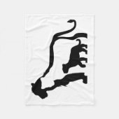 白黒ライオン フリースブランケット (正面)