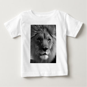 白黒ライオン ベビーTシャツ