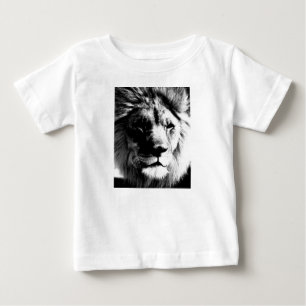 白黒ライオン ベビーTシャツ