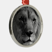 白黒ライオン メタルオーナメント (右)