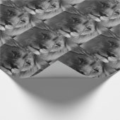 白黒ライオン ラッピングペーパー (角)