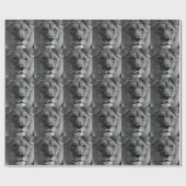 白黒ライオン ラッピングペーパー (フラット)