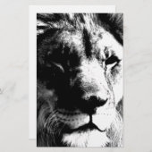 白黒ライオン 便箋 (正面/裏面)