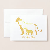 白黒ライオン 箔カード (封筒付き正面)