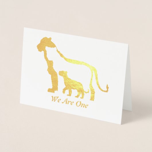 白黒ライオン 箔カード (正面)