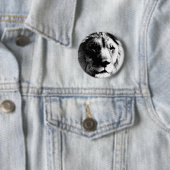 白黒ライオン 缶バッジ (インサイチュ)