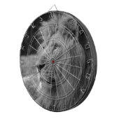 白黒ライオン – 野生動物 ダーツボード (正面右)