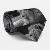白黒ライオン – 野生動物 ネクタイ (ロール)