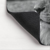 白黒ライオン – 野生動物 マウスパッド (コーナー)