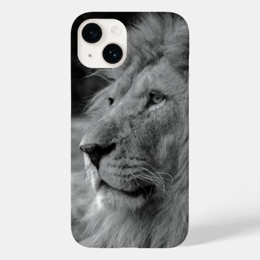 白黒ライオン – 野生動物 Case-Mate iPhoneケース (裏面)