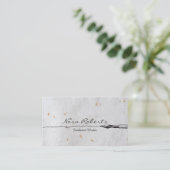 白黒ライター作家ディップペンハンドメイド紙 名刺 (スタンド正面)