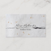 白黒ライター作家ディップペンハンドメイド紙 名刺 (正面)